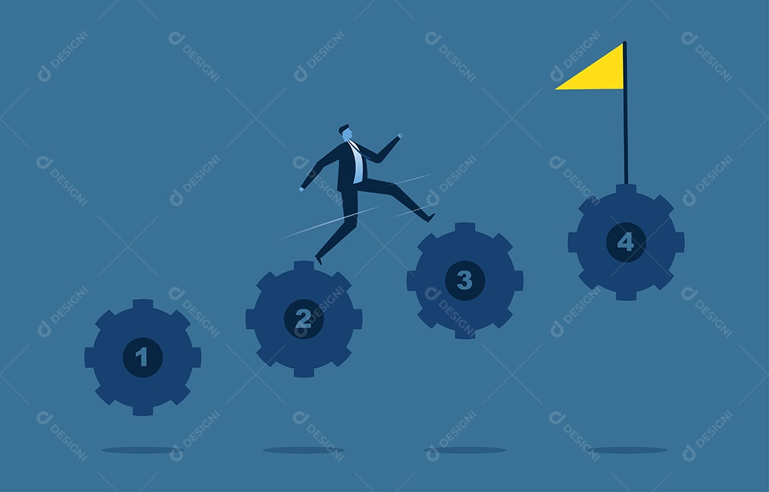 Empresários definem seus objetivos de negócios para ajudá-los a chegar ao topo