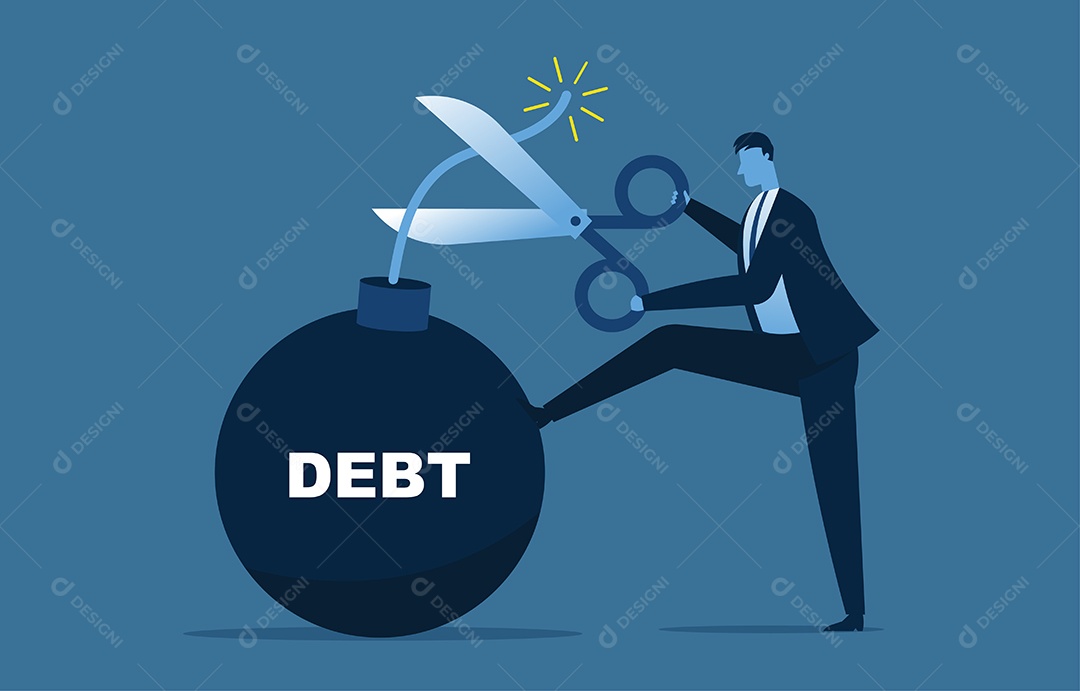 Empresários tentando administrar seus negócios em um estado de dívida