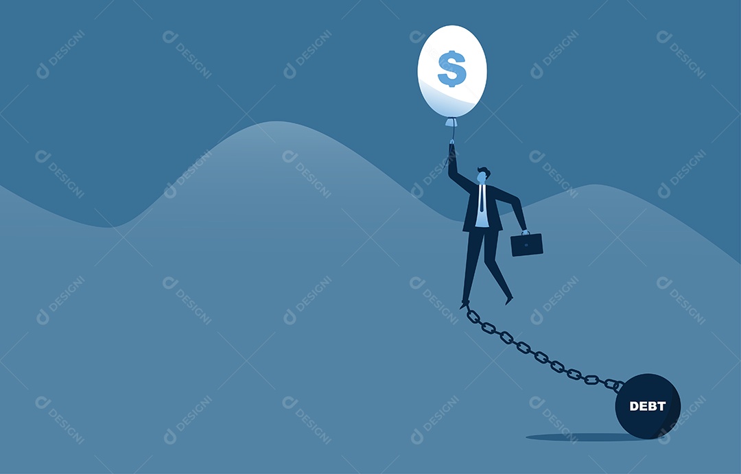 Empresários tentando administrar seus negócios em um estado de dívida