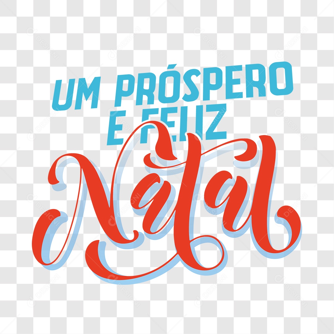 Lettering Um Próspero e Feliz Natal EPS + PNG