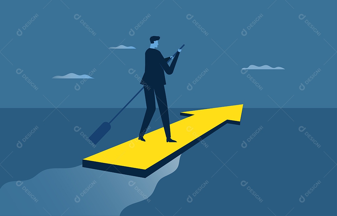 Empresários administram seus negócios com uma visão visionária para trabalhar