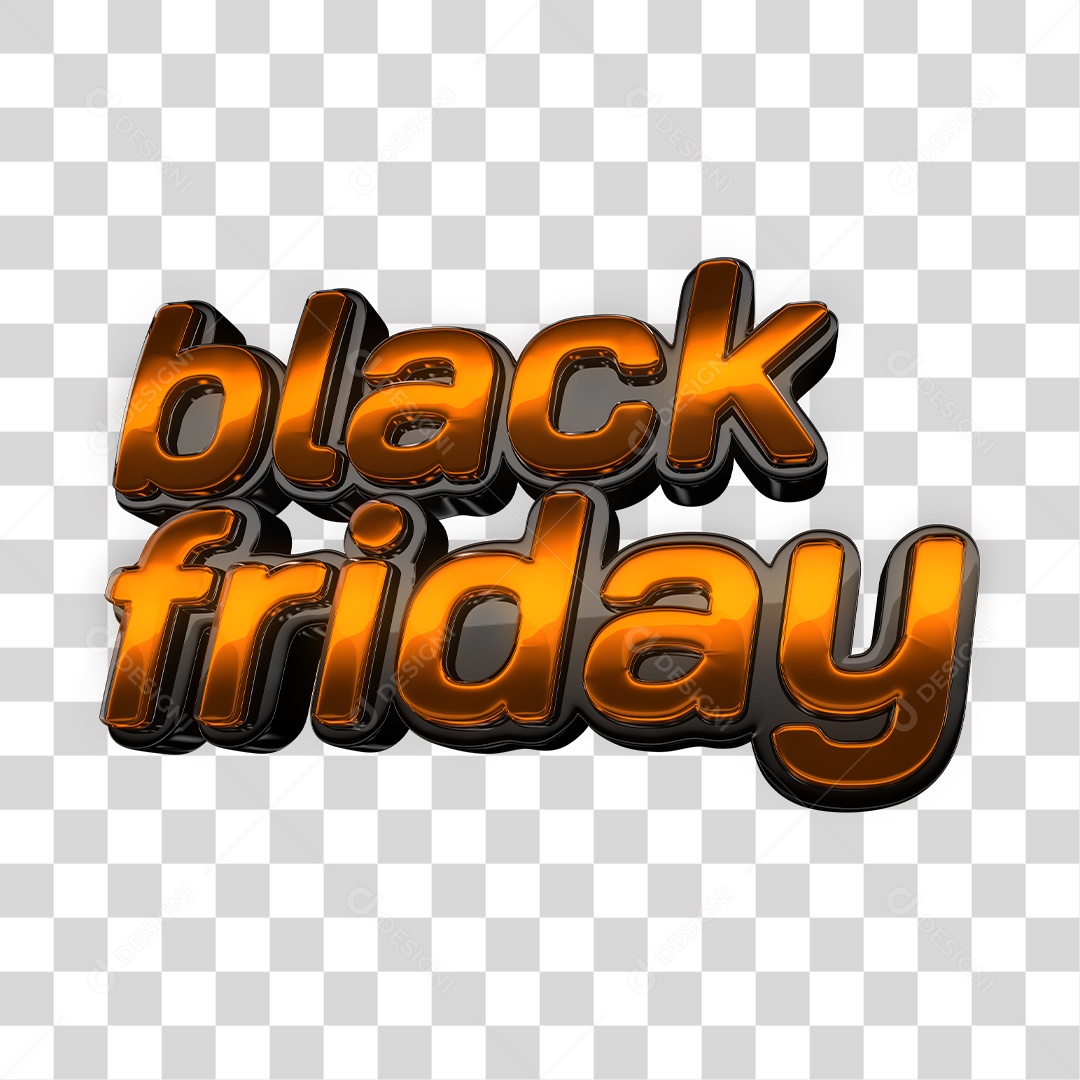Texto 3D Black Friday Dourado Para Composição PNG Transparente