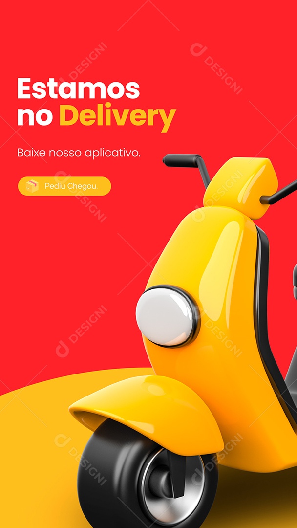 Story Social Media Massas Macarrão Macarronada Estamos no Delivery PSD Editável