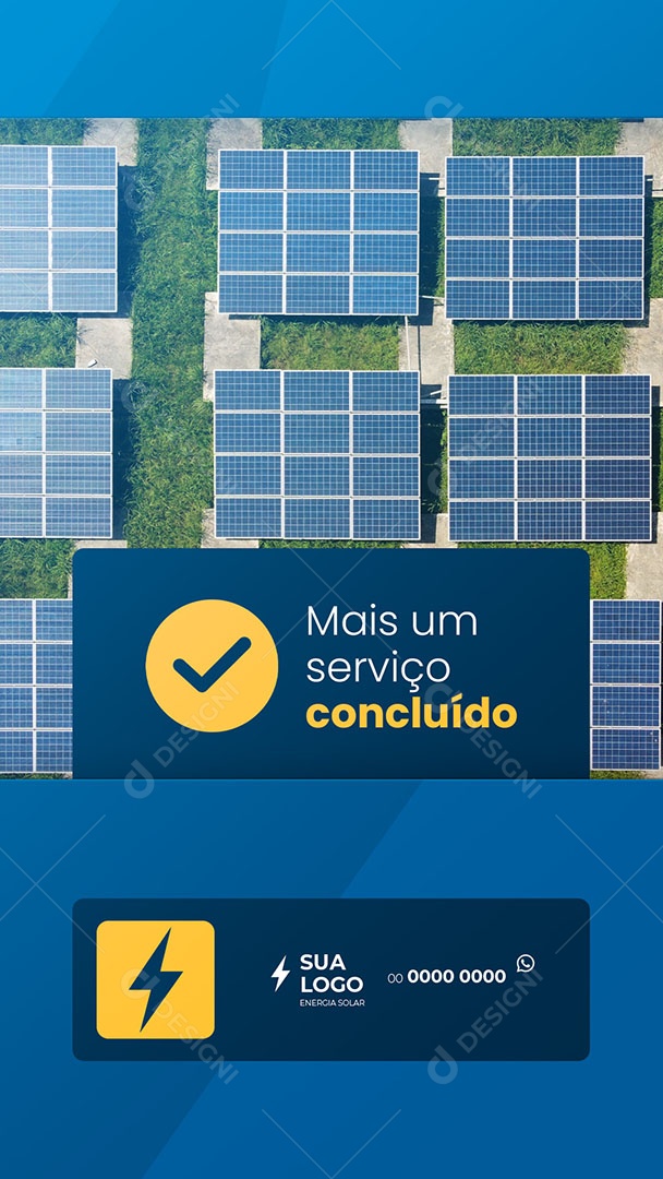 Story Energia Solar Mais um Serviço Concluído Social Media PSD Editável
