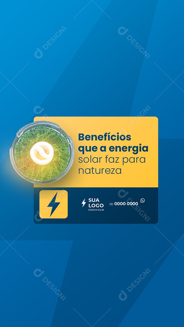 Story Benefícios que a Energia Solar faz para a Natureza Social Media PSD Editável