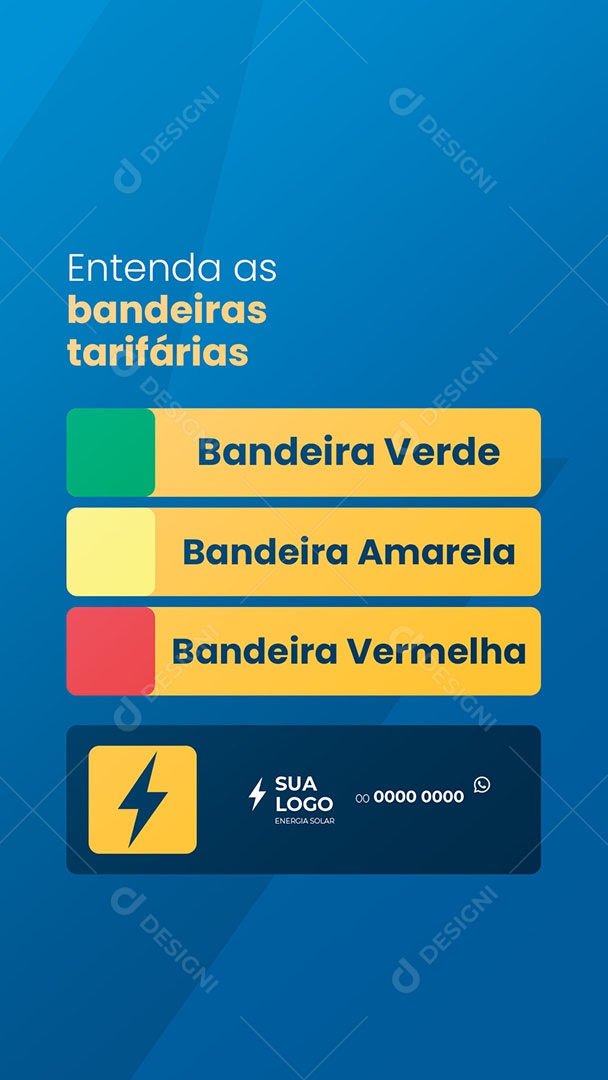 Story Energia Solar Entenda as Bandeiras Tarifárias Social Media PSD Editável