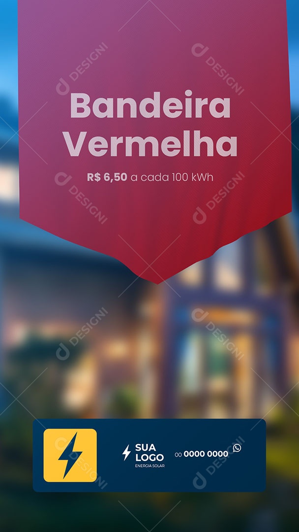 Story Energia Solar Bandeira Vermelha Social Media PSD Editável