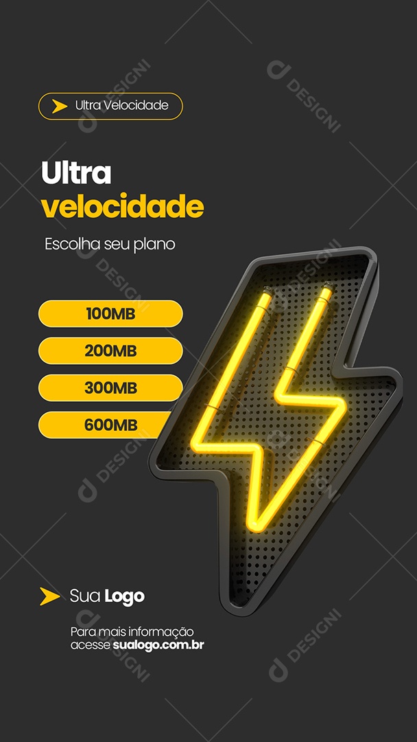 Story Provedor de Internet Ultra Velocidade Escolha seu Plano Social Media PSD Editável