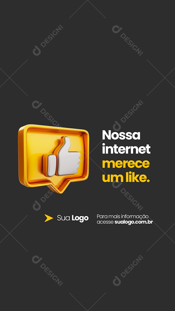 Story Provedor de Internet Social Nossa Internet Merece um Like Media PSD Editável