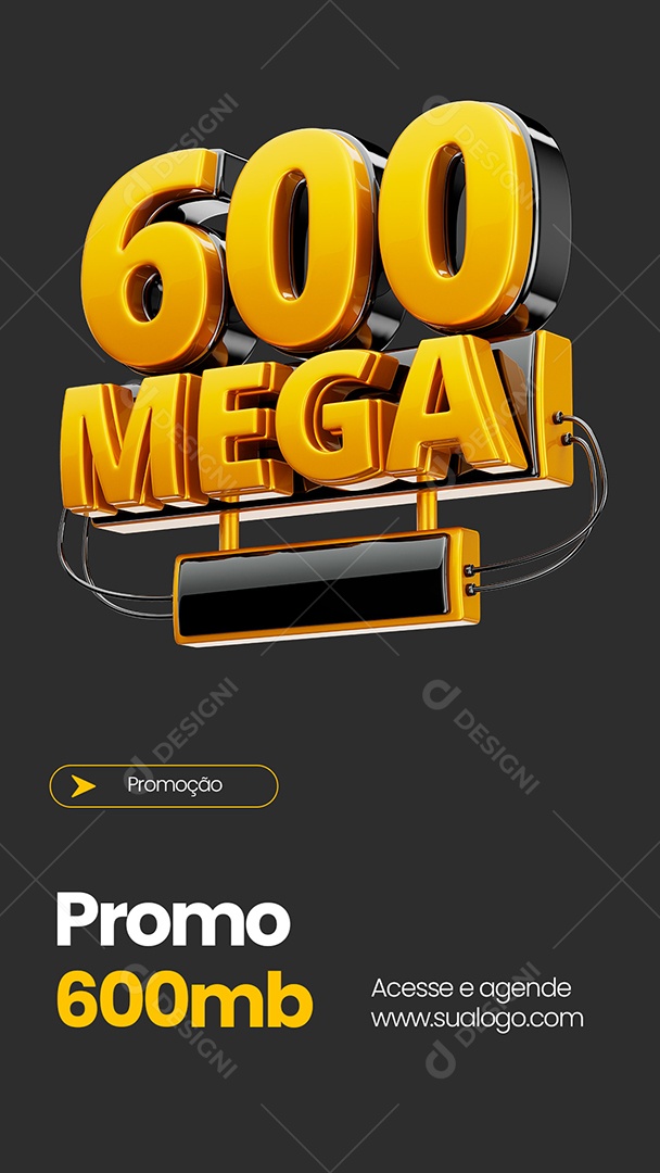 Story Provedor de Internet Promoção 600 Mega Social Media PSD Editável