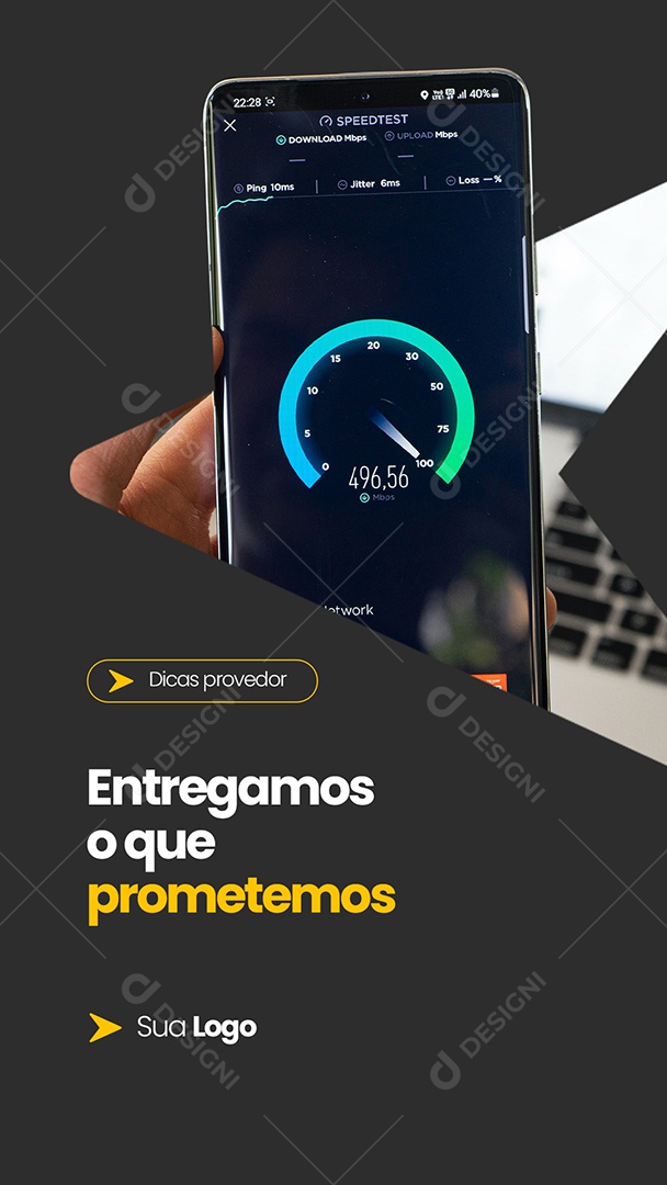 Story Provedor de Internet Fibra Óptica Entregamos o que Prometemos Social Media PSD Editável