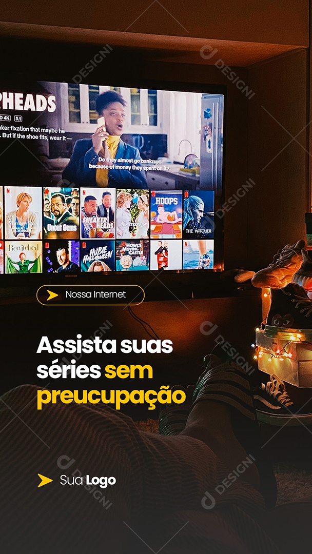 Story Provedor de Internet Fibra Óptica Social Media PSD Editável