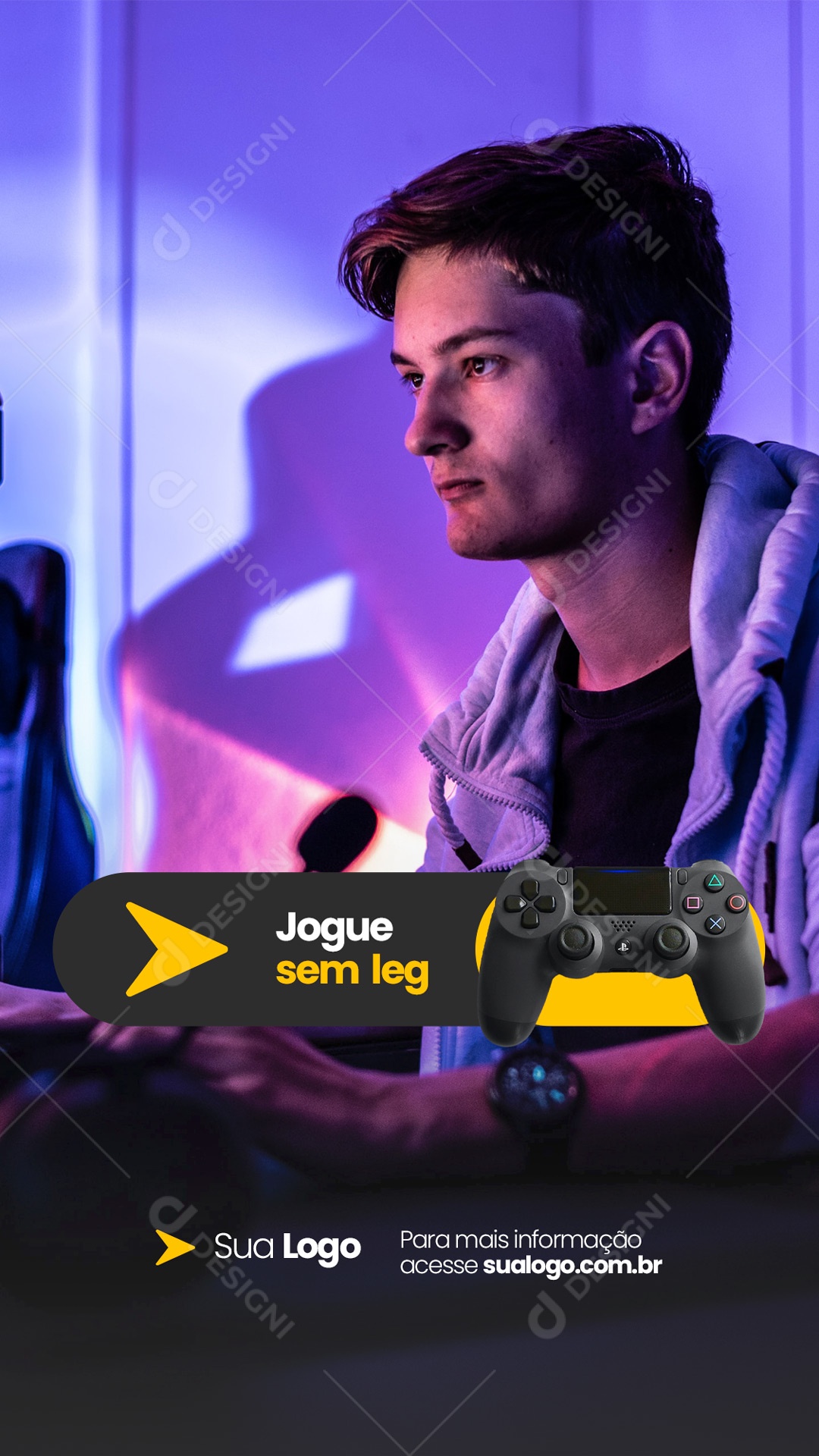 Story Provedor de Internet Fibra Óptica Jogue sem Leg Social Media PSD Editável