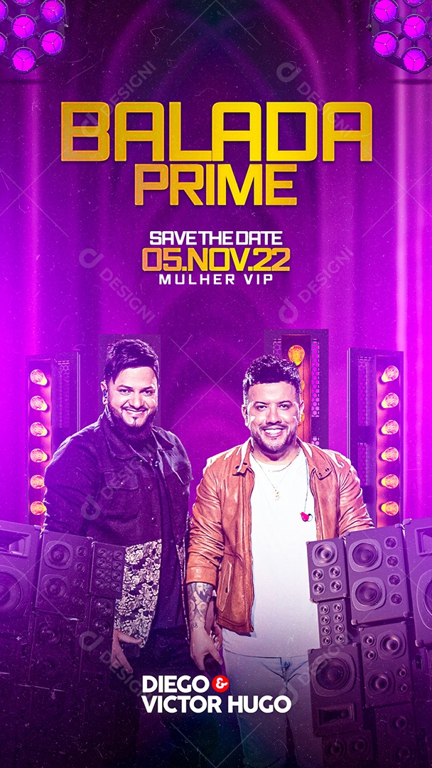 Story Flyer Balada Prime Diego e Victor Hugo Social Media PSD Editável