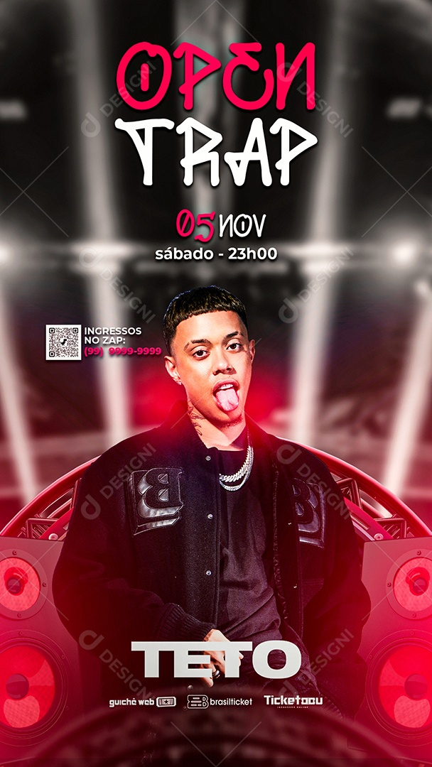 Story Flyer Show MC Teto Social Media PSD Editável