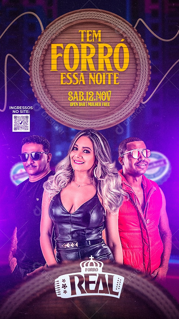 Story Tem Forró Essa Noite Flyer Social Media PSD Editável