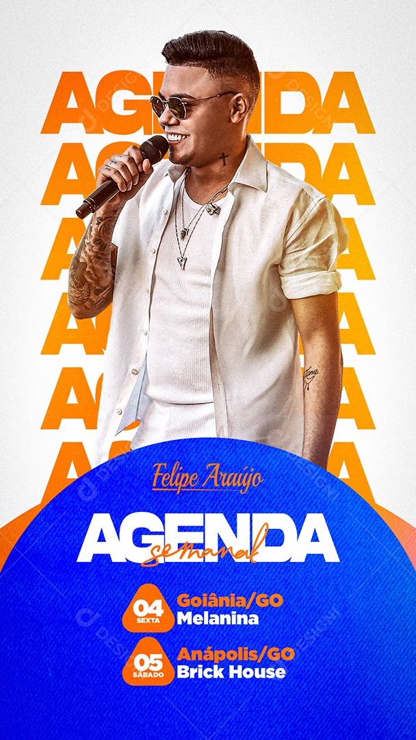 Story Flyer Agenda Semanal Felipe Araújo Social Media PSD Editável