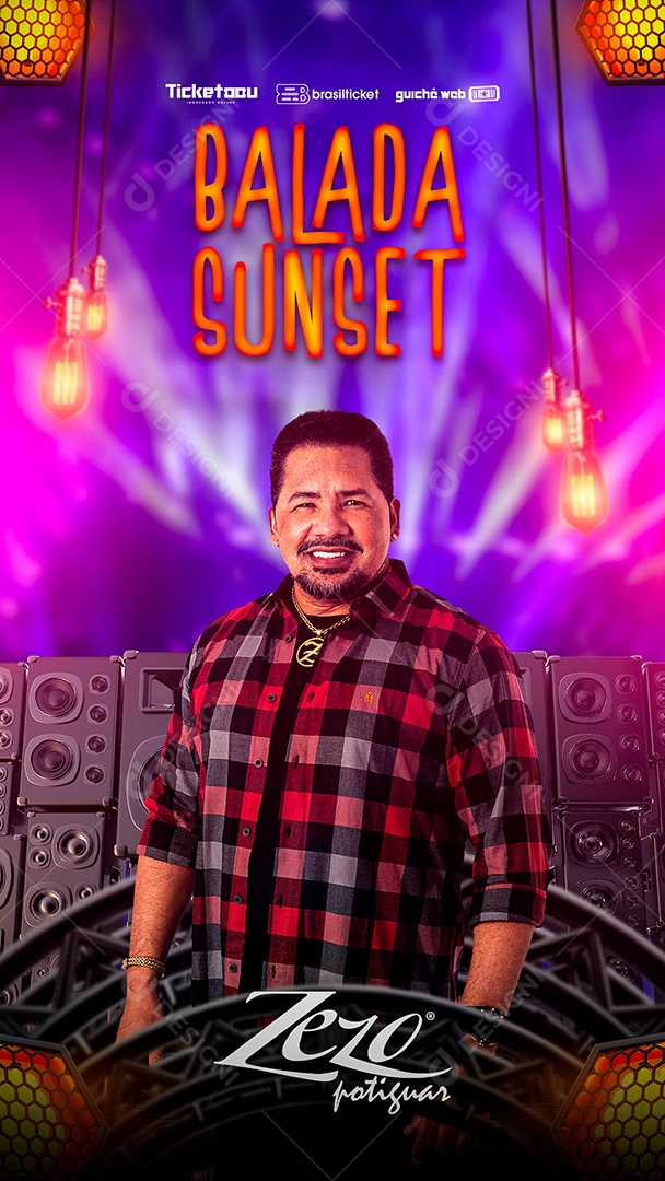 Story Flyer Balada Sunset Zezo Potiguar Social Media PSD Editável