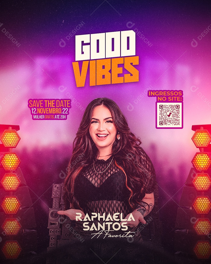 Good Vibes Raphaela Santos a Favorita Flyer Social Media PSD Editável