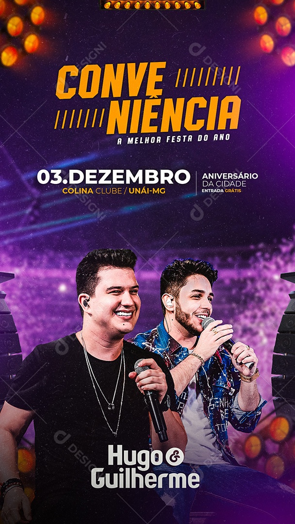 Story Conveniência a Melhor Festa do Ano Hugo e Guilherme Flyer Social Media PSD Editável