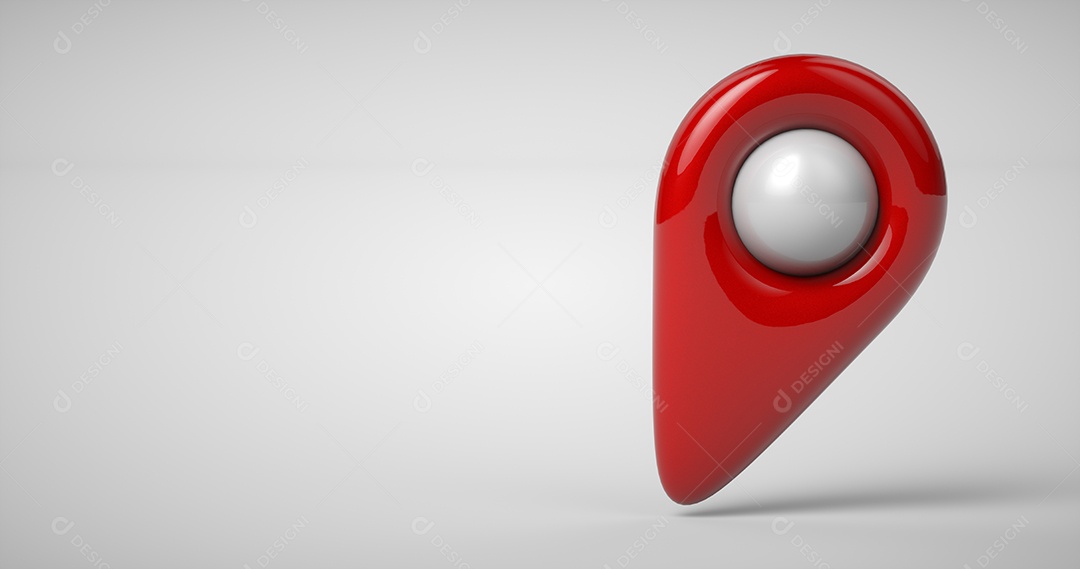 Seta vermelha brilhante do pino de localização. Marcando uma agulha de marco de sinal