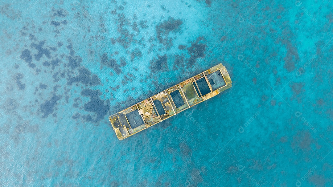 o naufrágio no mar Pattaya Tailândia.