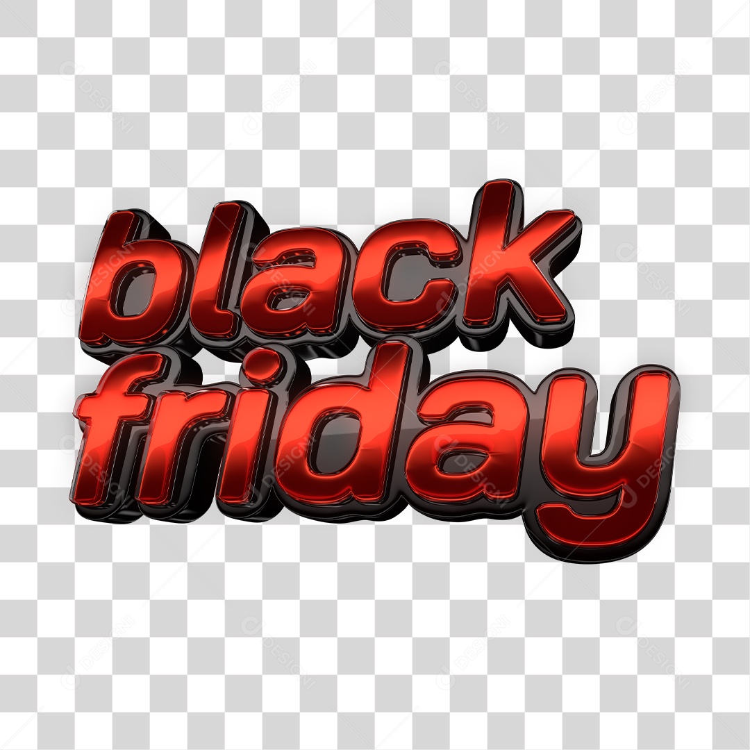 Texto 3D Black Friday Vermelho Para Composição PNG Transparente