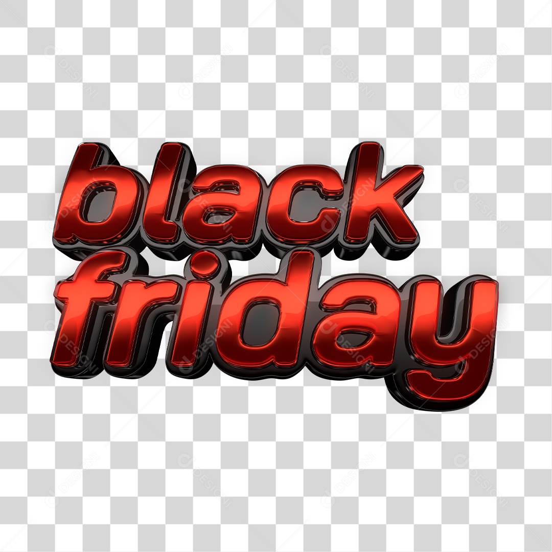 Texto 3D Black Friday Vermelho Para Composição PNG Transparente