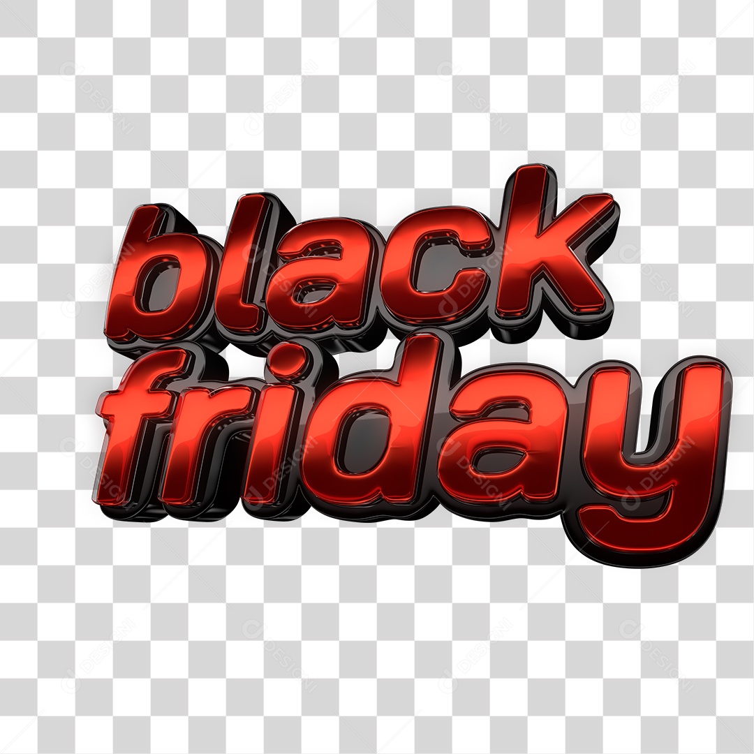 Texto 3D Black Friday Vermelho Para Composição PNG Transparente