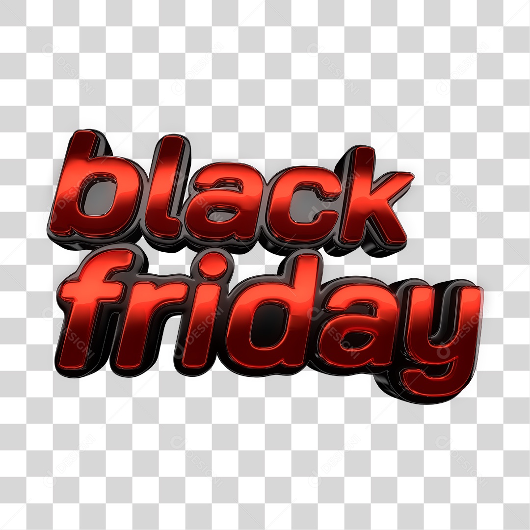 Texto 3D Black Friday Vermelho Para Composição PNG Transparente