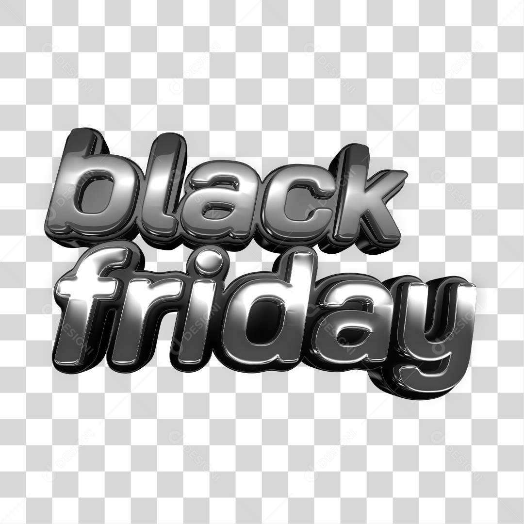 Texto 3D Black Friday Branco Para Composição PNG Transparente