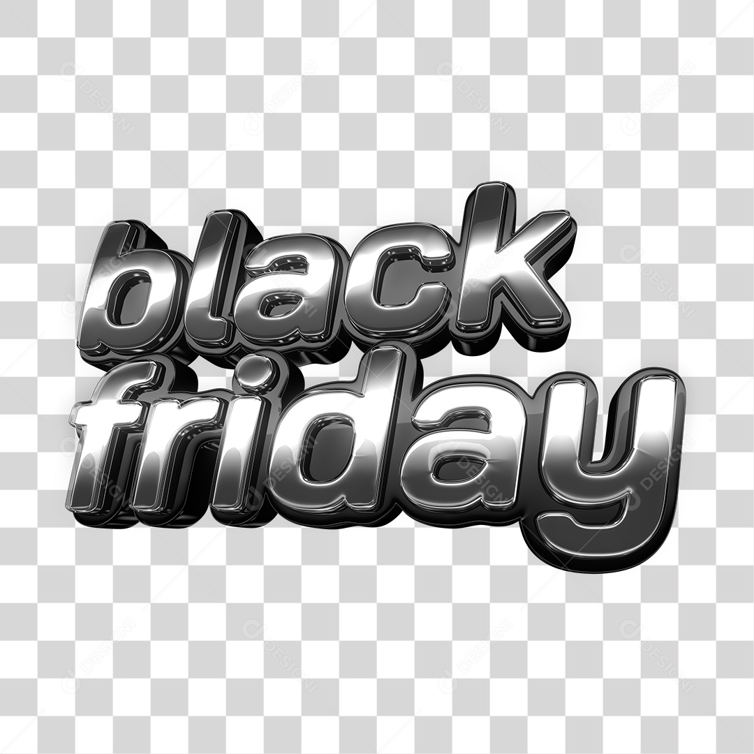 Texto 3D Black Friday Branco Para Composição PNG Transparente