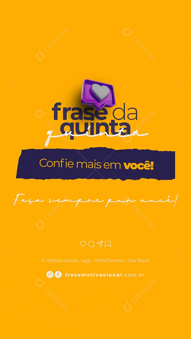 Story Confie mais Em Você Frase Motivacional Social Media PSD Editável