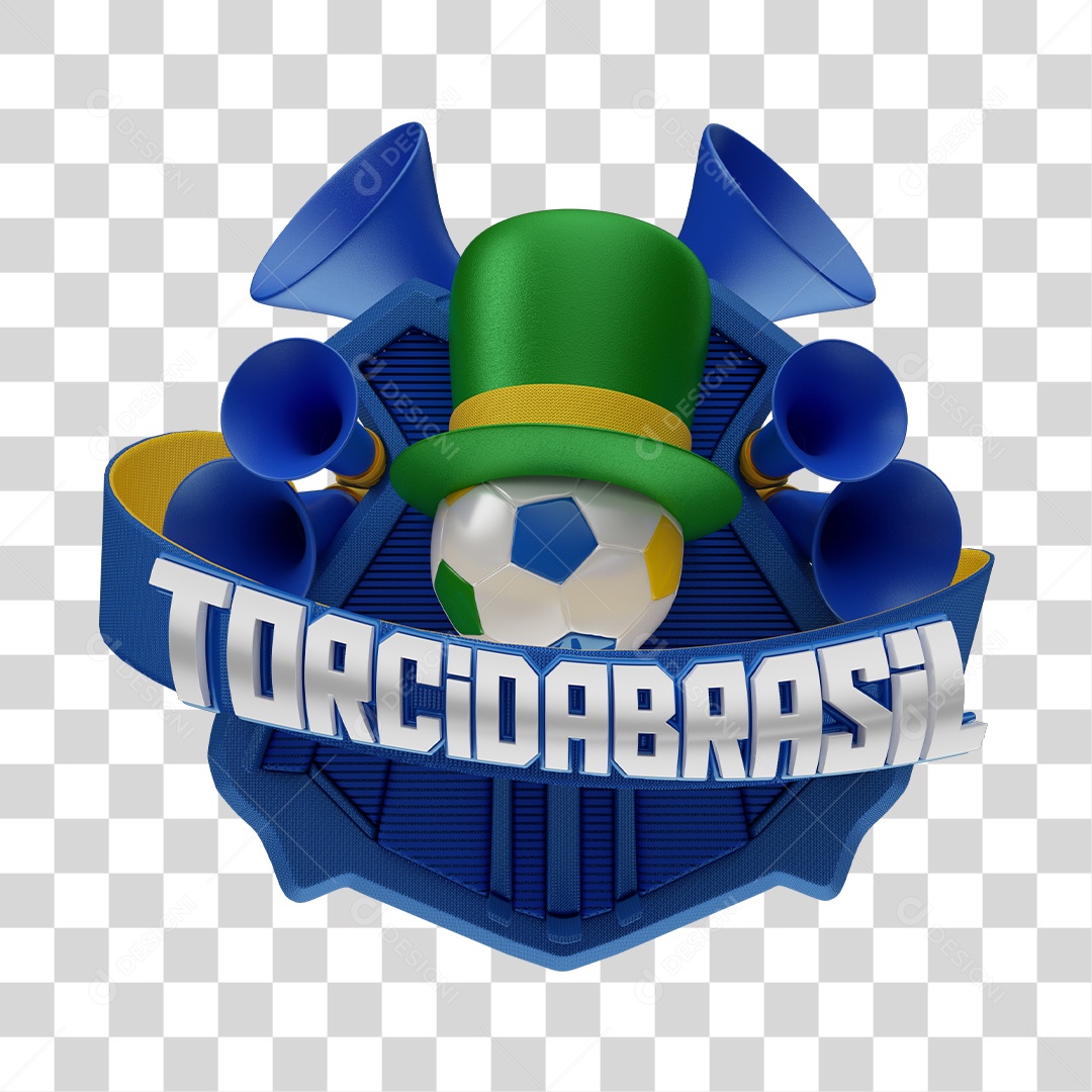 Selo 3D Torcida Brasil PNG Transparente