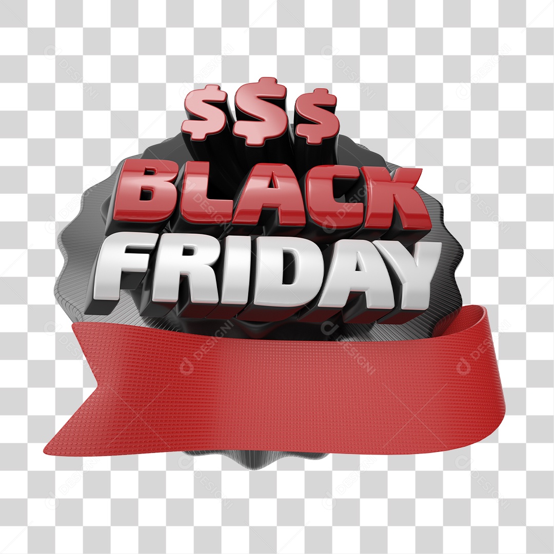 Selo 3D Black Friday PNG Transparente
