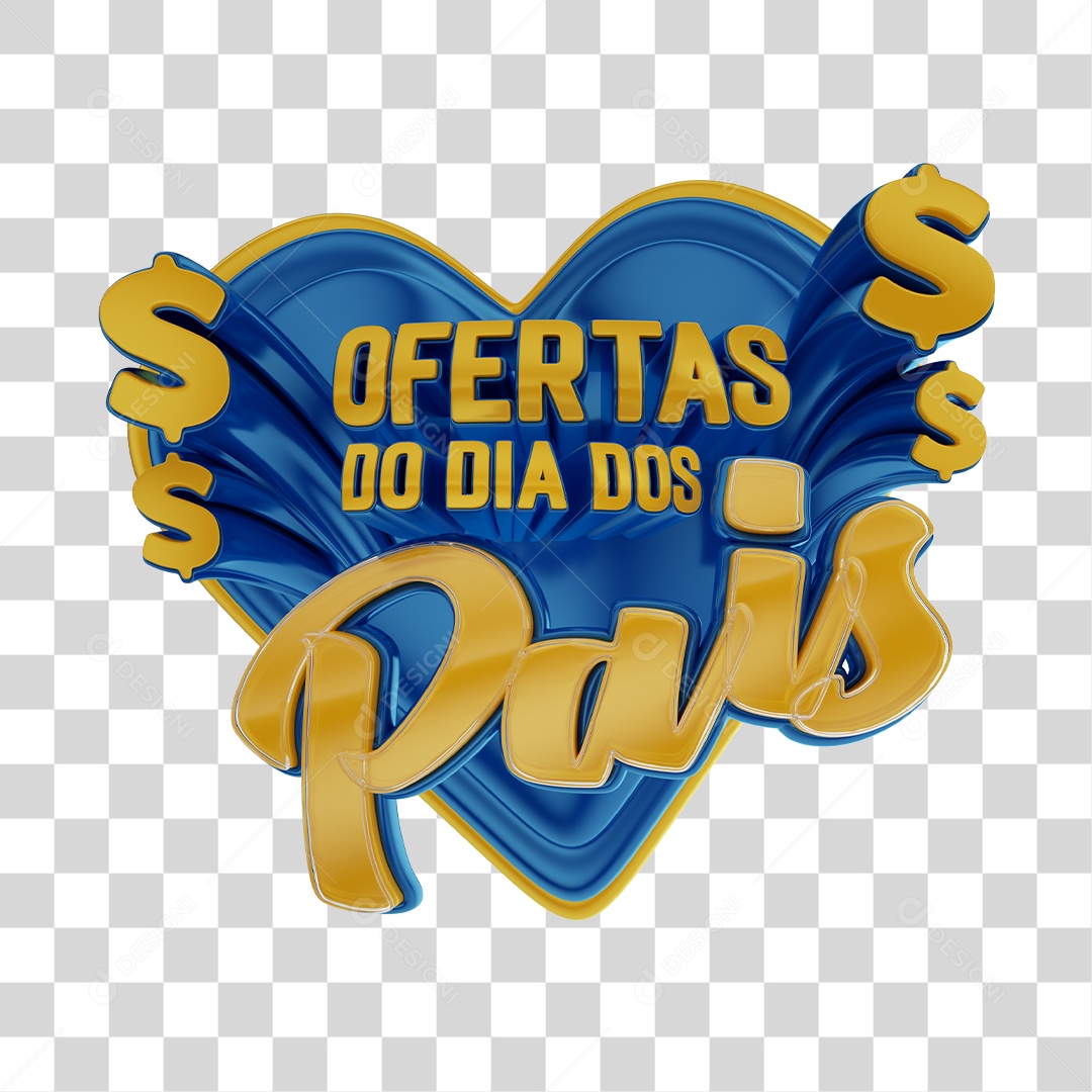 Selo 3D Para Composição Oferta do Dia Dos Pais PNG Transparente