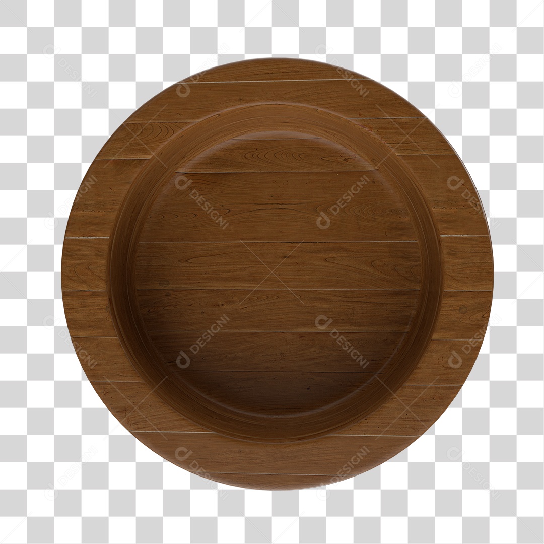 Elemento 3D Para Composição Tábua Circular de Madeira PNG transparente