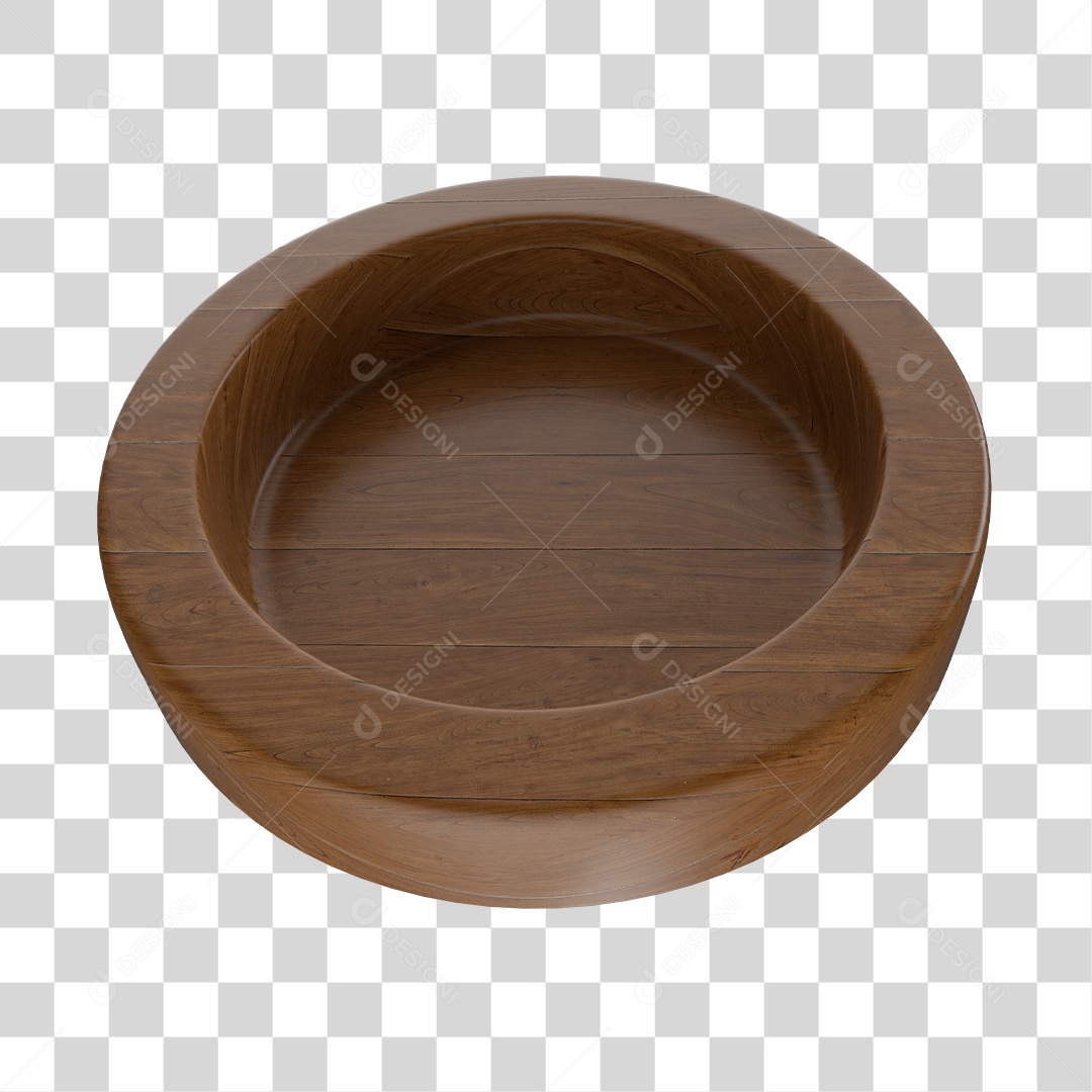 Elemento 3D Para Composição Tábua Circular de Madeira PNG transparente