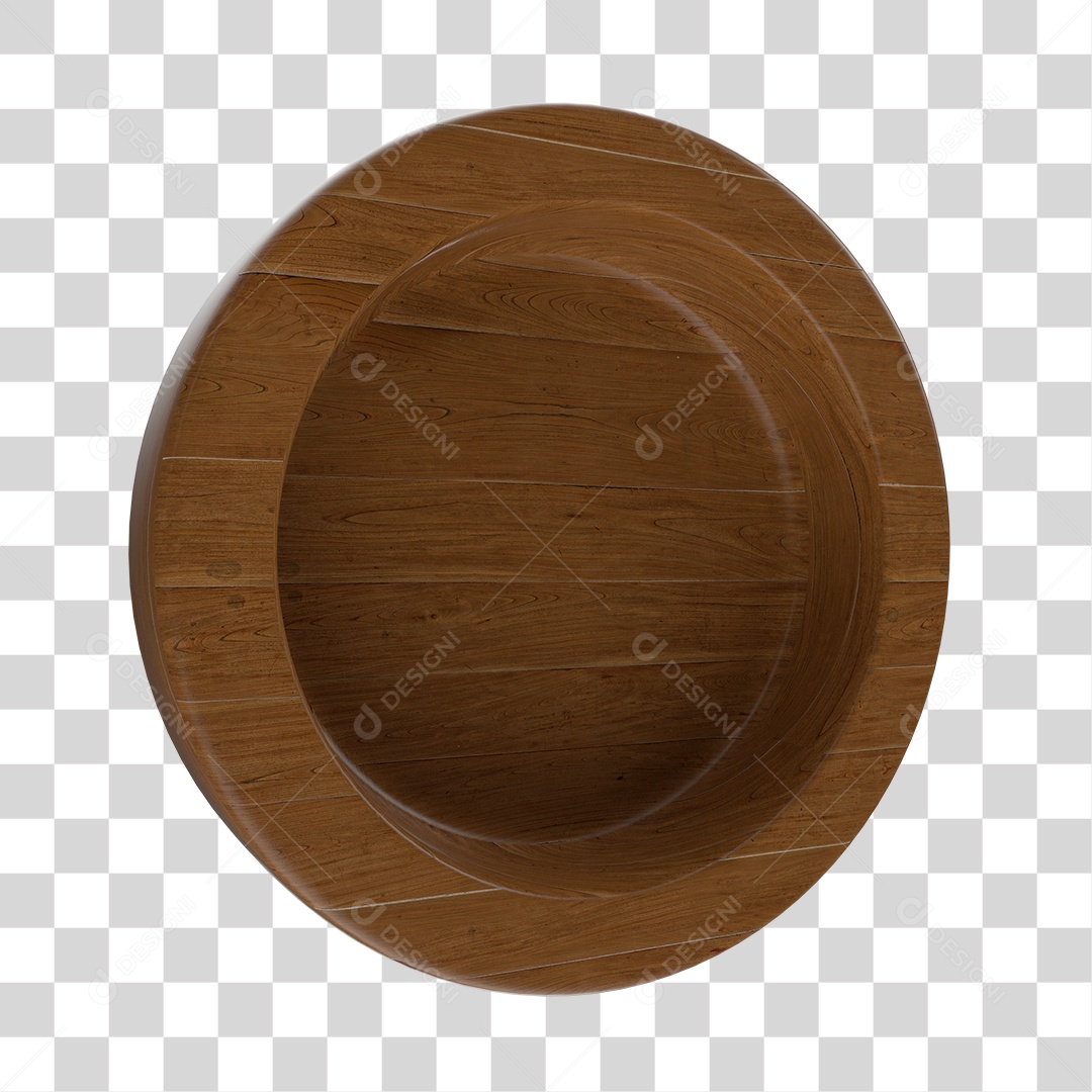 Elemento 3D Para Composição Tábua Circular de Madeira PNG transparente