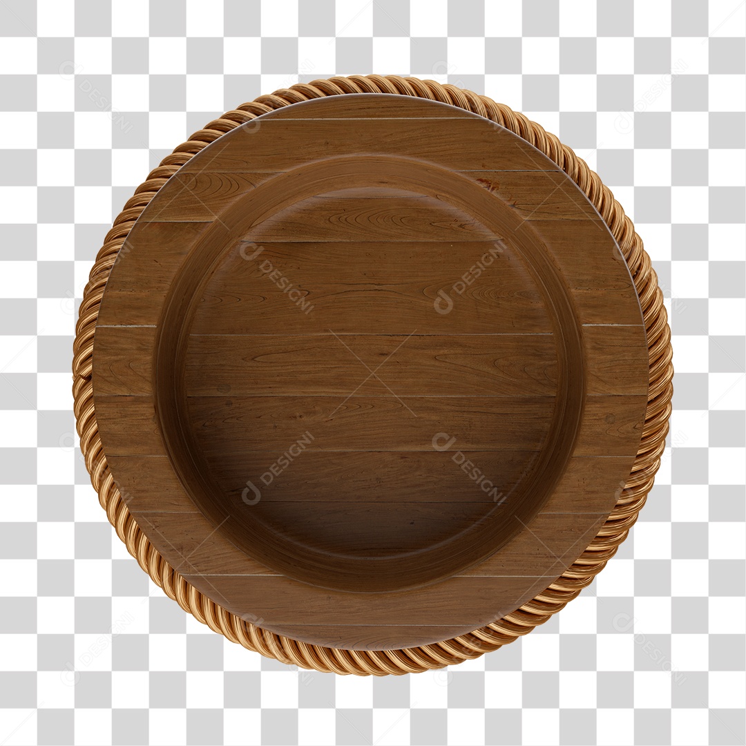 Elemento 3D Para Composição Tábua Circular de Madeira PNG transparente