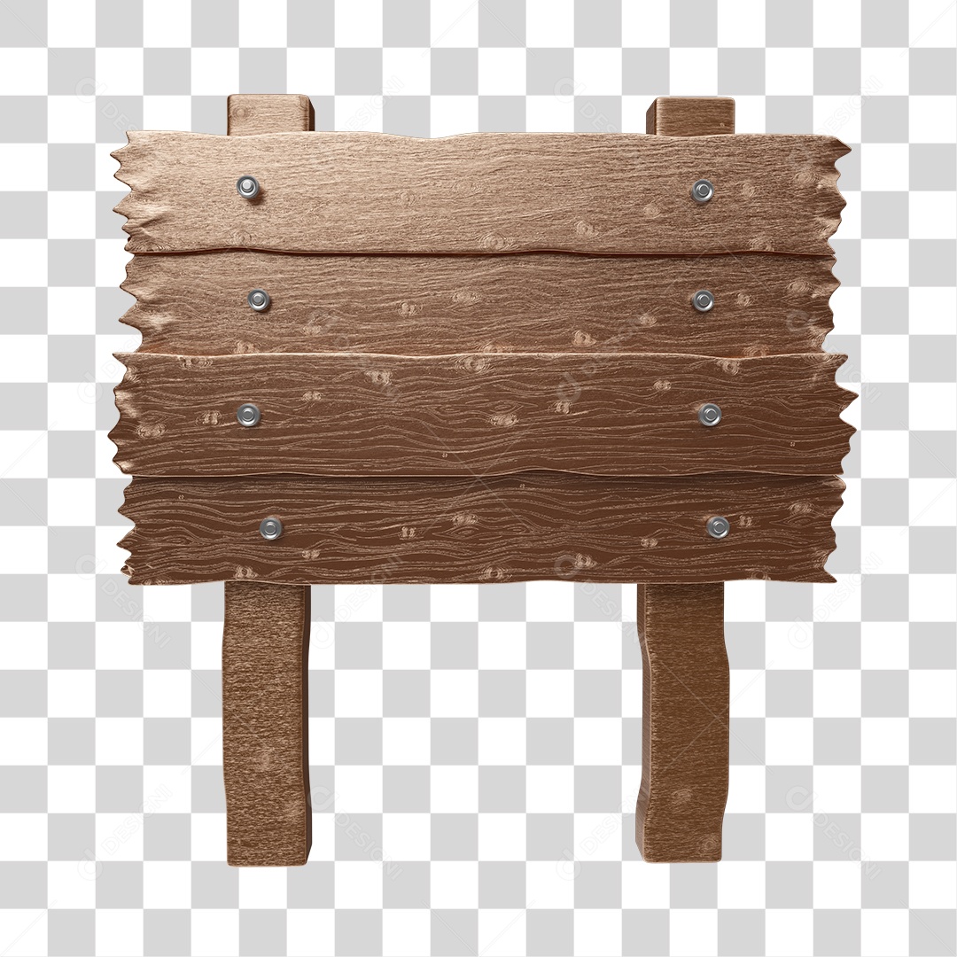 Placa de Madeira PNG Transparente Sem Fundo