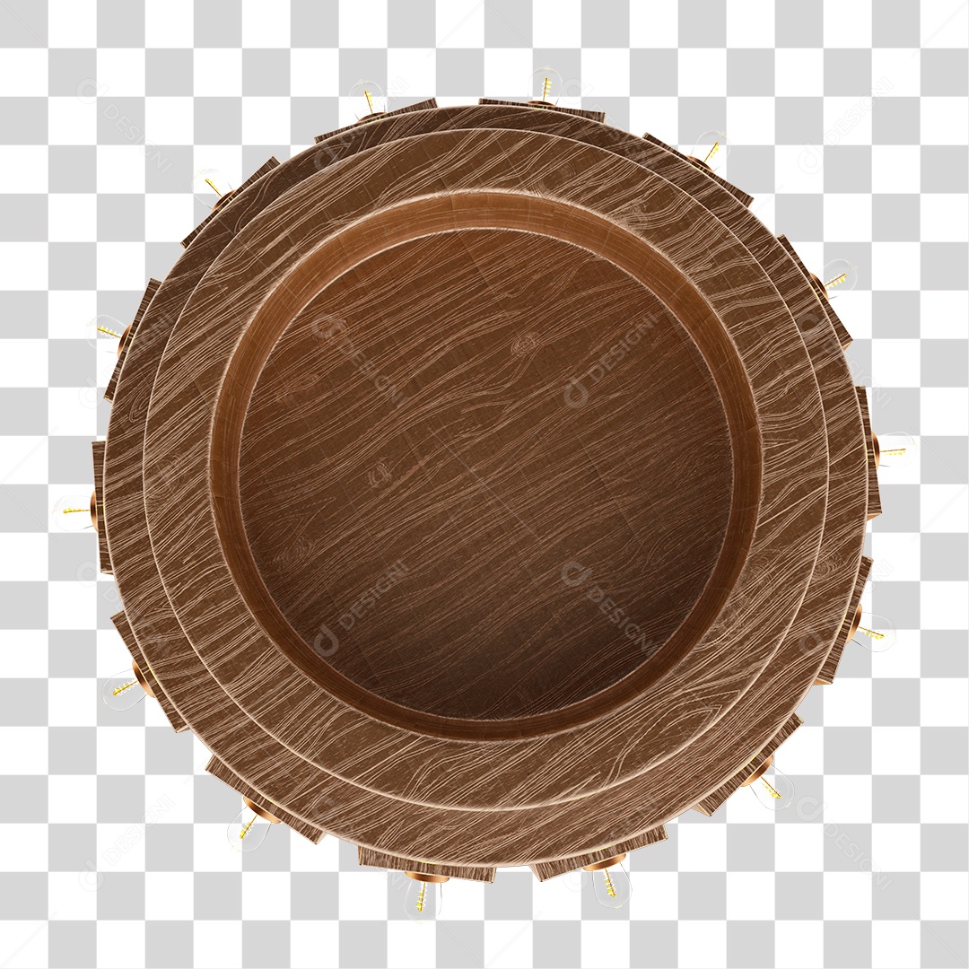 Elemento 3D Para Composição Tábua Circular de Madeira PNG transparente