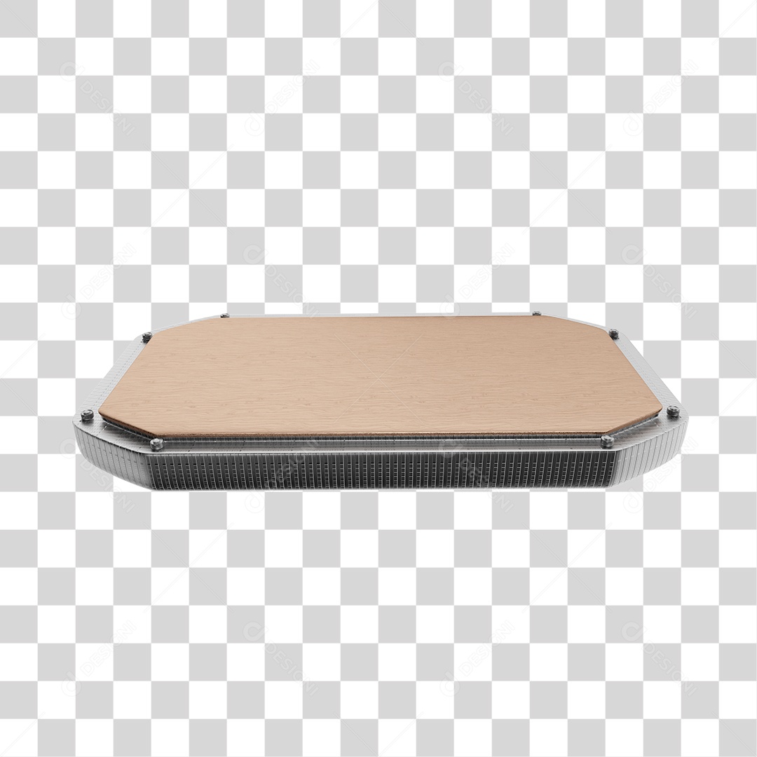 Elemento 3D Para Composição Tábua Quadrangular de Madeira PNG transparente