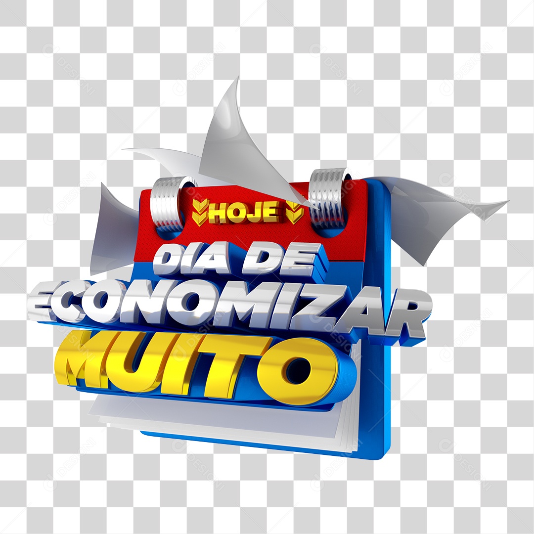 Selo 3D Para Composição Dia De Economizar PGN Transparente Sem Fundo