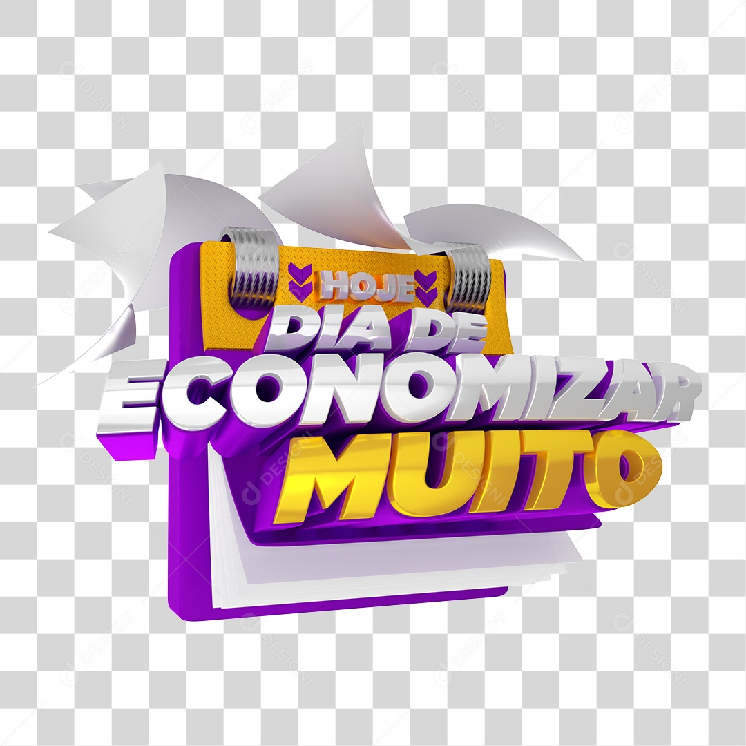 Selo 3D Para Composição Dia De Economizar PGN Transparente Sem Fundo