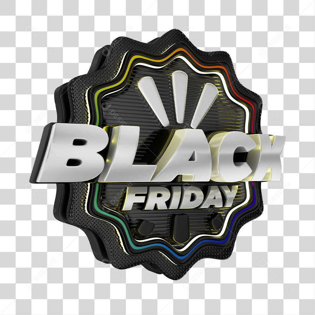 Black Friday 3D Black Stamp for Compositing Transparent PNG