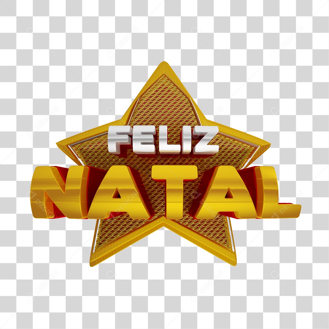 Feliz Natal Selo 3D Para Composição PNG Transparente