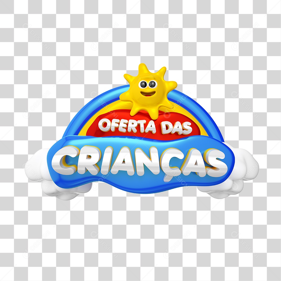 Oferta das Crianças Selo 3D PNG Transparente