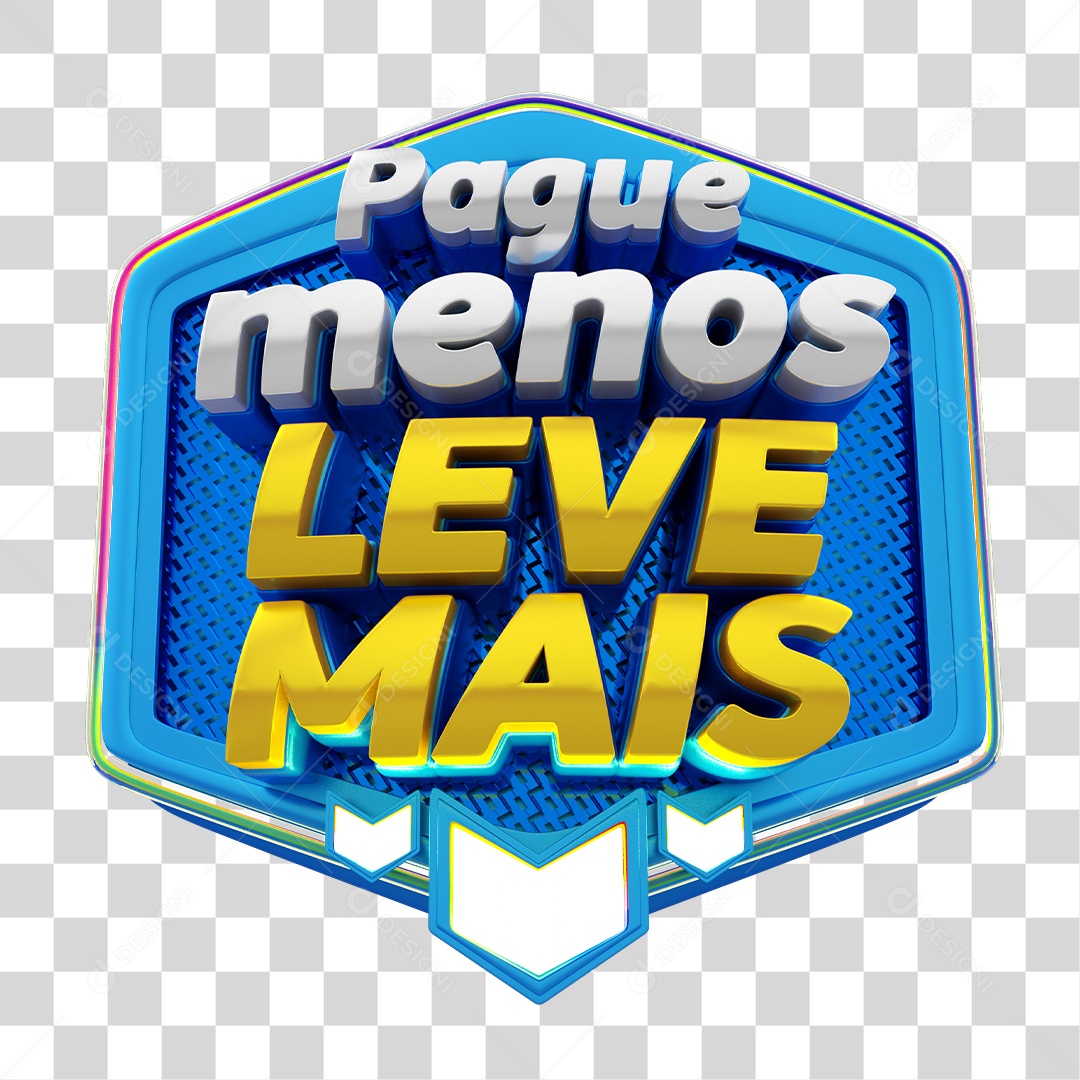 Pague Menos Leve Mais Selo 3D Para Composição PNG Transparente