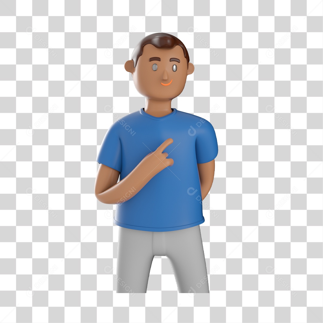 Personagem Homem para Novembro Azul Elemento 3D PNG Transparente